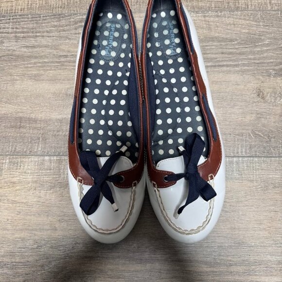 Sperry Top Sider Chandler White Leather Flats Women's Size 11 - Picture 2 of 7